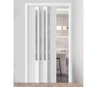 Foldable Sliding Folding Door Accordion Style, Multifold Internal Door for Bedroom Bathroom, Space Saving No Track Needed