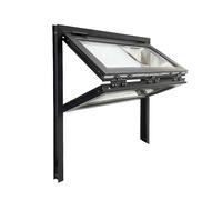 Foldable Sliding Service Window - Aluminum Alloy with Tempered Glass, Lockable Design for Commercial Use in Flower and Coffee Shops