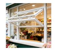 Foldable Sliding Window, Double Hung Tempered Glass Window with Locking Handle, Roll-up Serving Window for Food Trucks Restaurants