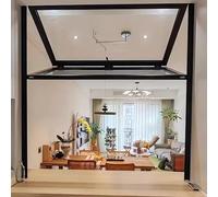 Foldable Sliding Windows with Reinforced Glass & Locks, Aluminum Concession Window Food Truck Double Hung Service Outdoor Windows Customizable(Black,38x28in/96x71cm)