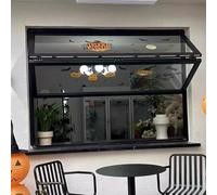 Foldable Sliding Windows with Reinforced Glass & Safety Lock, Flush Mount Concession Window for Snack Cake Coffee Shop, Food Service Window(100x50cm)