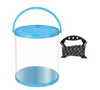 Foldable Small Aquarium, Clear Leak-Proof Bucket, Portable Fixture with Sturdy Layer, Fishing Utility with Refined Texture, 11.02x9.84inch Carry Set, Outdoor Category for Beach Pool Lake River
