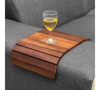 Foldable Sofa Arm Tray | Wooden Armrest Tray 37.5 X 25 X 1cm | Water & Scratch Resistant Armchair Tray | Sofa Armrest Organiser for Drinks, Remote, Snacks, Phone, & Magazine