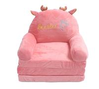 Foldable Sofa Bed Kids Couch Comfortable Multifunctional Cartoon Shape Children Sofa Chair for Home Kindergarten Playroom Nursery Fabric Sponge Material (Folding in Thirds)