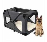 Foldable Soft Dog Crate Pet Travel Kennel with Steel Frame & 600D Oxford Fabric - Portable Indoor Outdoor Pet Carrier for Home, Car, Caravan & Camping - with Washable Bed & Pop Up Bowl (XXL)
