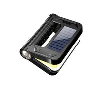 Foldable Solar Camping Light, 500LM Rechargeable LED Work Light, USB-C & Solar Powered Portable Lantern with 4 Lighting Modes, Waterproof Outdoor Emergency Light (15cm,Black)