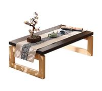 Foldable Solid Wood Coffee Table Vintage Portable Japanese Kotatsu Dining Table Low Floor Tea Table for Sitting Compact Altar Table (23.6x15.7x11.8 inches)