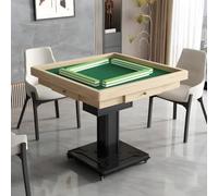 Foldable Solid Wood Mahjong Table with Drawers - 35.5" Square Wooden Poker & Card Table on Wheels - Removable Small Game Table for Easy Storage (Lid Not Included)