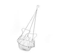 Foldable Space Saving Hanging Poultry Feeder Basket For Fruits Vegetables Produce Storage Iron Materials 9 Inch Rust Resistant Poultry Fruit Basket
