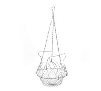 Foldable Space Saving Hanging Poultry Feeder Basket for Fruits Vegetables Produce Storage Iron Materials 9 Inch Backyard Chicken Feeder