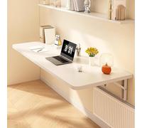 Foldable Space-Saving White Wooden Desk, High Load Capacity, Ideal for Living Rooms, Kitchens, and Bedrooms - Stylish & Functional Home Office Furniture