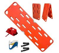 Foldable Spine Board Stretcher Kit with Head Immobilizer And Neck Brace, PE 2-Fold/4-Fold Water Floating Stretcher, First Responder Backboard for Hospitals/Clinics/Families/Sports Fields,2 Folds