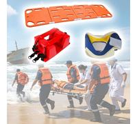 Foldable Spine Stretcher Board for Emergency Rescue, Portable Water-Resistant Patient Transport Backboard with Head Immobilizer - PE Ambulance & First Aid Essential