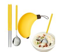 Foldable Spoon Chopsticks - Portable Utensil Set for Travel, Foldable Spoon and Chopsticks | Lightweight Stainless Steel Spoon and Chopsticks for Camping at Home, Picnics and Meals On the Go