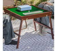 Foldable Square Game Table with Folding Legs, Portable Design for Mahjong, Dominoes, and Card Games