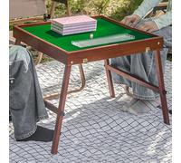 Foldable Square Game Table with Folding Legs, Portable Design for Mahjong, Dominoes, and Card Games