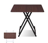 Foldable Square Wooden Dining Table for 4, Compact Space-Saving Design, Versatile Desk & Bed Tray for Meals & Laptops, Portable Outdoor Table (White)