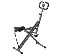 Foldable Squat Assist Trainer, Rowing Machine Exercise Equipment w/Adjustable Resistance, Home Gym Training Machine for Arm, Glute & Leg Workout (Grey)