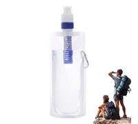 Foldable Squeeze Filtered Water Bottle - Water Purifier Bottle | 1000ml Water Bottle Filter Container Reusable Outdoor Filtered Water Bag for Sport Camping