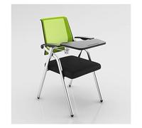 Foldable Stackable Mesh Conference Chairs with Desk Nesting Seating with Tablet Arm & Writing Board Durable Metal Frame Ideal for Office & Events (Green)