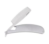 Foldable Stainless Steel Beard Comb for Men, Pocket Mini Hair Styling Tool with Fine Teeth for Mustache Grooming and Repair