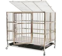 Foldable Stainless Steel Pet Cage with Toilet, Portable Transport Solution for Medium and Large Dogs and Cats