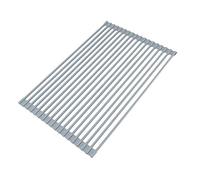 Foldable Stainless Steel Roll-Up Dish Drying Rack Over Sink Space-Saving Kitchen nizer for Dishes Fruits and Vegetables - Easy to Store Square Rod Design