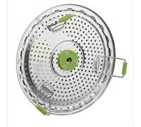 Foldable Stainless Steel Steamer Basket with Adjustable Diameter for Steaming in Round or Oval Pots with Lid Coverage (Silver2)