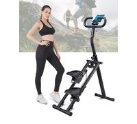 Foldable Stair Climber Machine with Adjustable Handrail, LCD Monitor & Phone Holder, Compact Cardio Exercise Machine for Home Workouts, Anti-Slip Pedals, 120kg Capacity