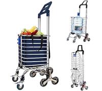 Foldable Stair Climbing Trolley with Cover51KG Capacity 360° Rotating HandleVersatile Shopping Cart for Easy Transport Ideal for Warehouse & Grocery Use