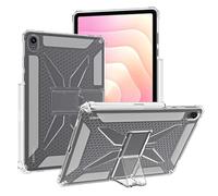 Foldable Stand Clear Case for Samsung Galaxy Tab S11 11 inch with Pen Slot, Clear TPU Back Cover & Heat Dissipation & Drop-Proof, Two Angle Views