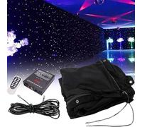 Foldable Starry Sky Cloth Background for Wedding Stage Decoration, Night Sky Star Curtain Backdrop, Starry Photography Backdrop for Party, 3x6m White
