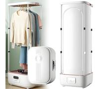 Foldable steam dryer with turbo steam technology for emergency and rapid drying, storing clothes, removing odors and wrinkles, saving time