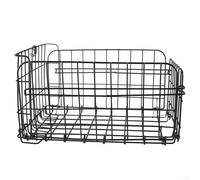 Foldable Steel Wire Bike Basket, Front or Rear Mount Cargo Carrier, Black Folding Bicycle Storage Rack with Quick Release, Painted METALs Frame for Commuting and Shopping, 37x20x27cm