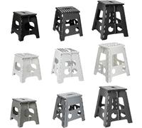 Foldable Step Stool Heavy Duty Multipurpose Portable Antislip Folding Grip Kid Home Bathroom Indoor Outdoor150KG (Black, 39cm Large)