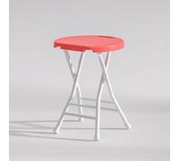 Foldable Stool for Outdoor Events - Thickened Eco-Friendly Plastic Lawn Chair with Curved Handle, No Assembly Needed, Perfect for Parties, Birthdays, Weddings (Red)