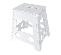 Foldable Stool with Handle | Folding Step Stool | for Kids Adults | Kitchen Garden Bathroom | Portable Collapsible Stepping Stool (Large - White)