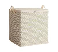 Foldable Storage Bags, Stylish Woven Storage Container with Zipper, Washable Foldable Bags, Storage Basket, Laundry Basket, Toy Organizer Lid for Home (110L)