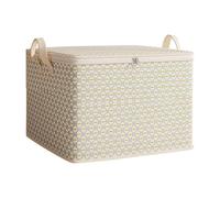 Foldable Storage Bags, Stylish Woven Storage Container with Zipper, Washable Foldable Bags, Storage Basket, Laundry Basket, Toy Organizer Lid for Home (30L)