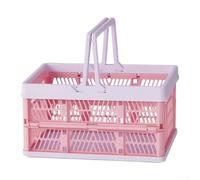 Foldable Storage Basket 20L Collapsible Plastic Crate(Medium-Purple Pink) | Collapsible design, saves space when folded, 20L capacity, for ideal for home organization, easy storage