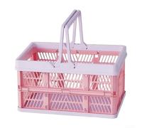 Foldable Storage Basket 20L Collapsible Plastic Crate(Smal-Purple Pink) | Collapsible design, saves space when folded, 20L capacity, for ideal for home organization, easy storage