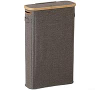 Foldable Storage Basket with Dispenser Lid丨 Large Capacity Tissue Box Organizer for Home丨 Cover for Clothes and Toys丨 Modern Minimalist Design丨 Gray Black Beige丨(Gray)