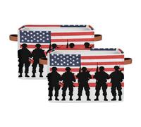 Foldable Storage Baskets for Shelves Closet,American Soldiers On American Flag Organizer Box Bins with Handles Collapsible Fabric Storage Box for Bedroom Clothes Playroom Nursery Toys,2Packs