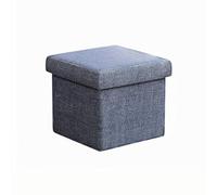Foldable Storage Bench Multifunctional Fabric Ottoman Padded Shoe Bench with Foam Cushion for Bedroom Living Room Sofa Entryway Hall (31x31x31CM Blue)