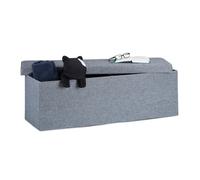 Foldable storage bench Padded Footstool 140 L Lightweight Padded Pouffe