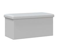 Foldable Storage Bench PVC Entryway End Of Bed Tufted Ottoman Seat Box vidaXL