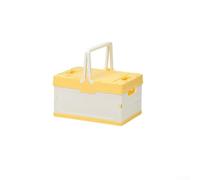 Foldable Storage Box for Car Home & Picnic Organization Compact PP Plastic Collapsible Basket with Lid for Toys Gifts & Supplies - Space Saving Container(Yellow)