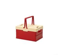 Foldable Storage Box for Car Home & Picnic Organization Compact PP Plastic Collapsible Basket with Lid for Toys Gifts & Supplies - Space Saving Container(Milk Foam Red)