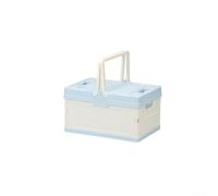 Foldable Storage Box for Car Home & Picnic Organization Compact PP Plastic Collapsible Basket with Lid for Toys Gifts & Supplies - Space Saving Container(Blue)