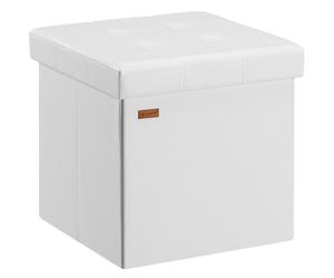 Foldable Storage Box with Lid White 38x38x38cm